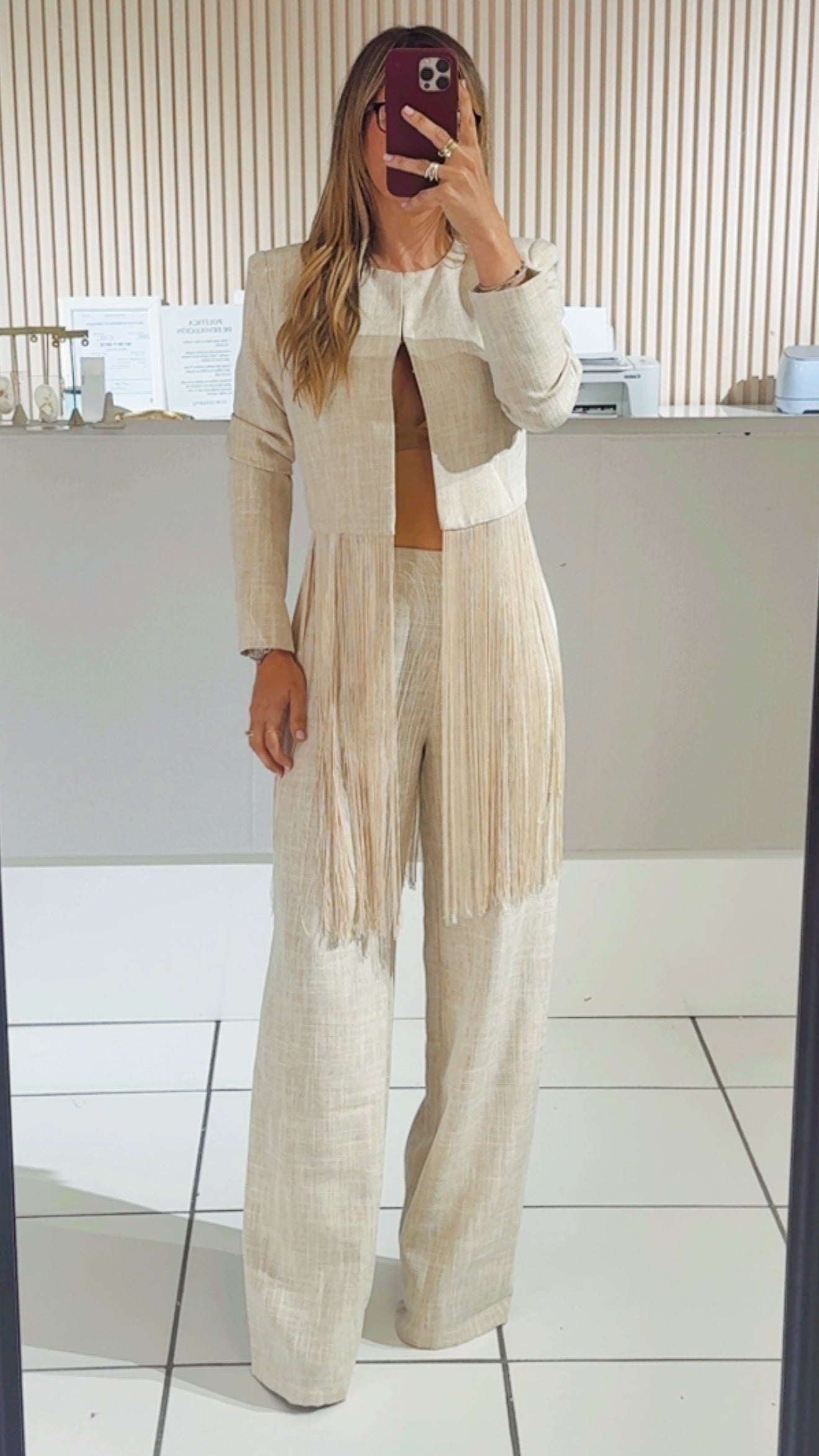 Oatmeal fringe set