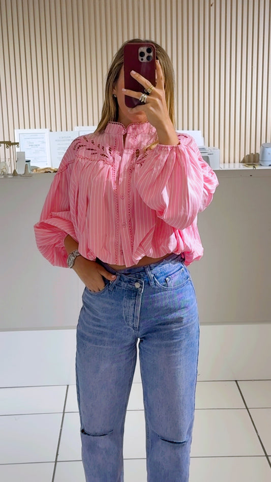 Pink stripe top