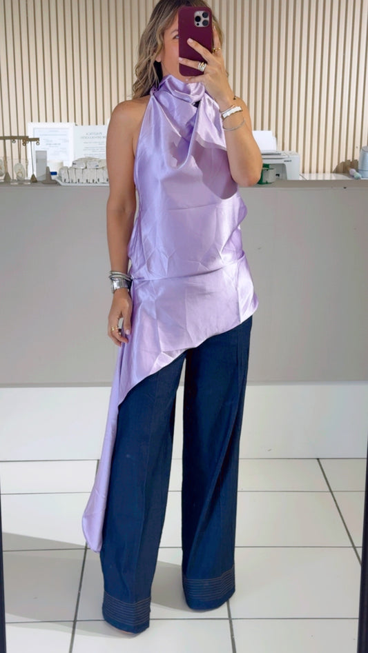 Satin lavender top