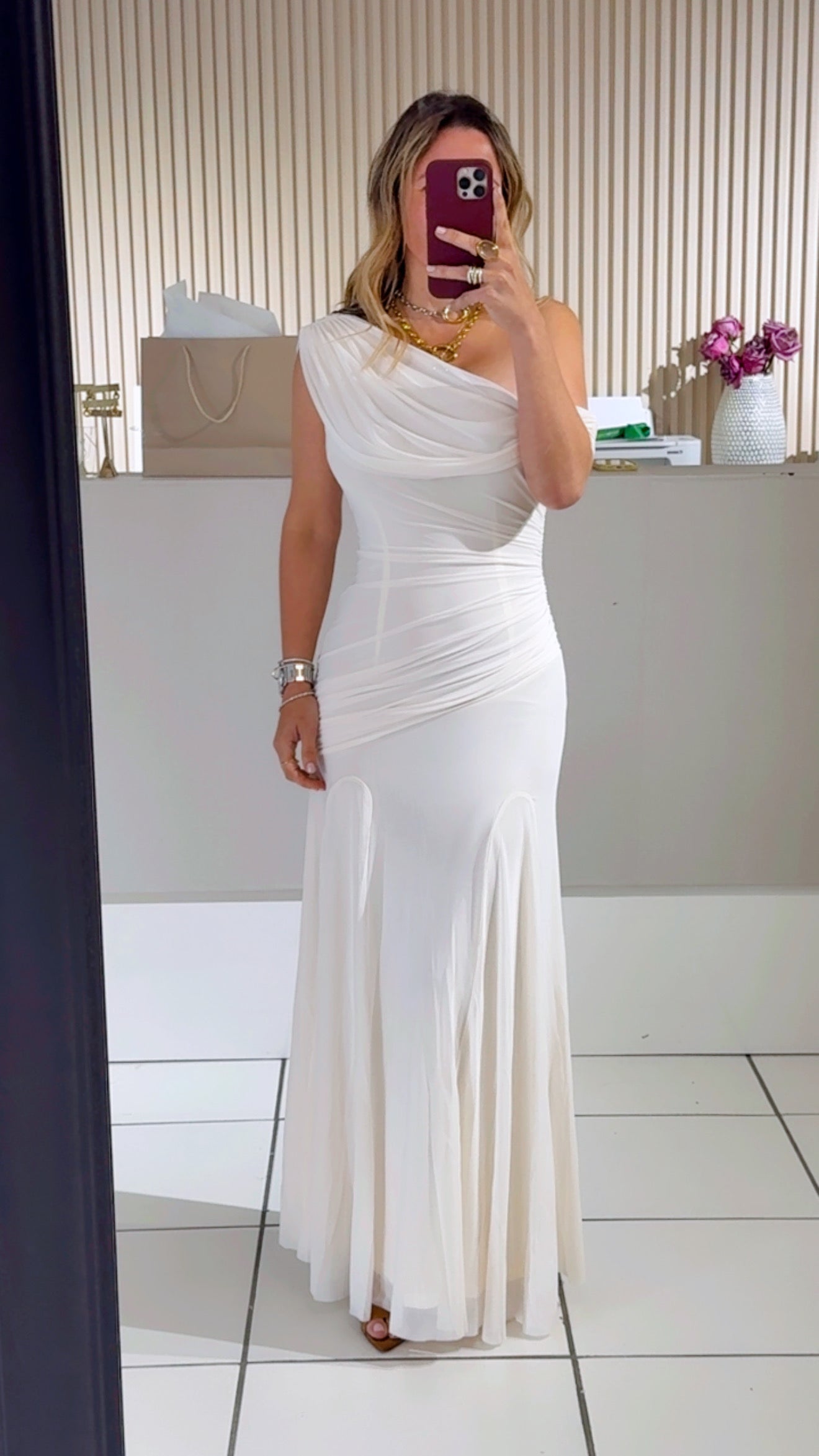 BUTTER MIDI DRESS