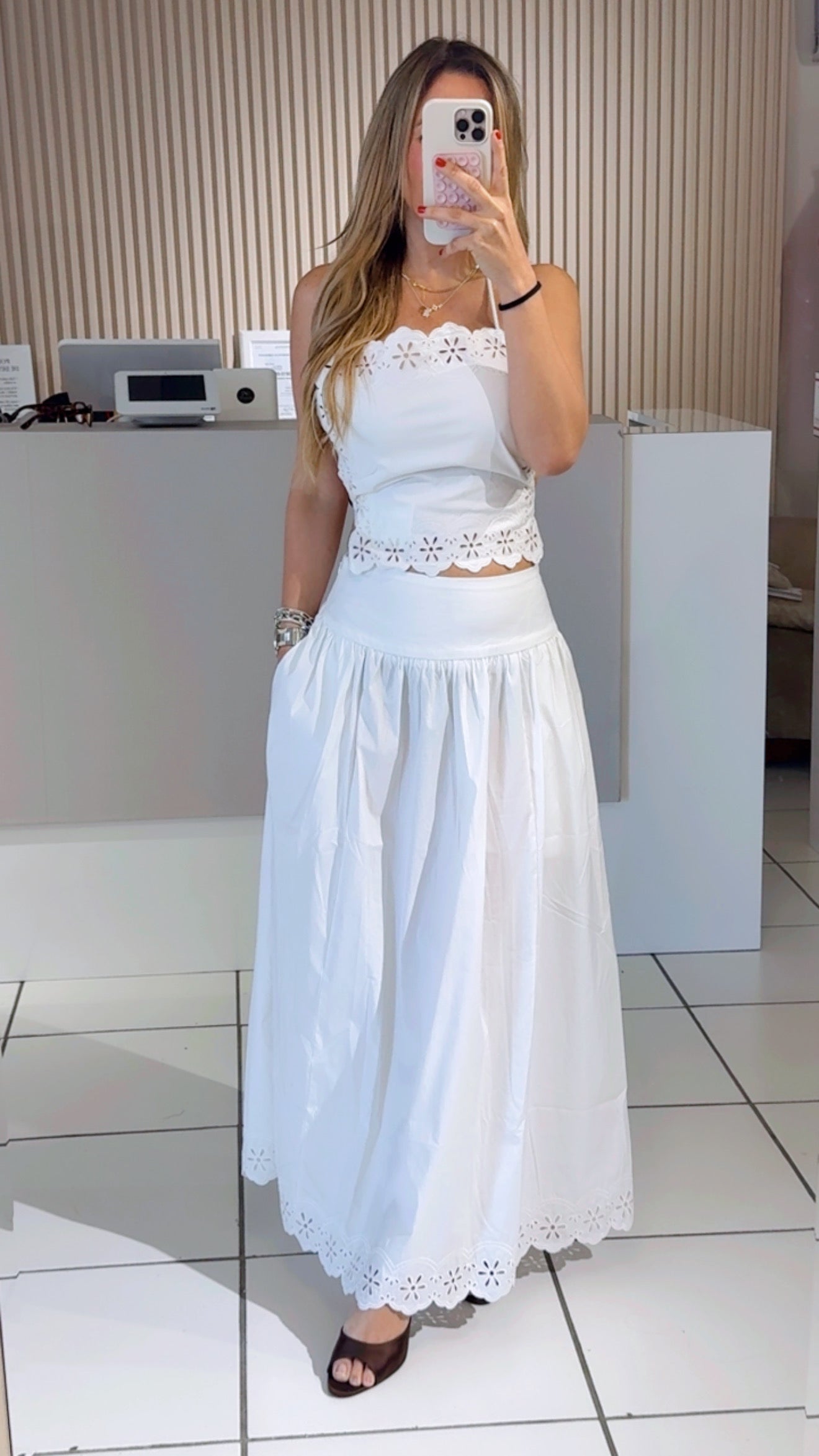 Poplin white set