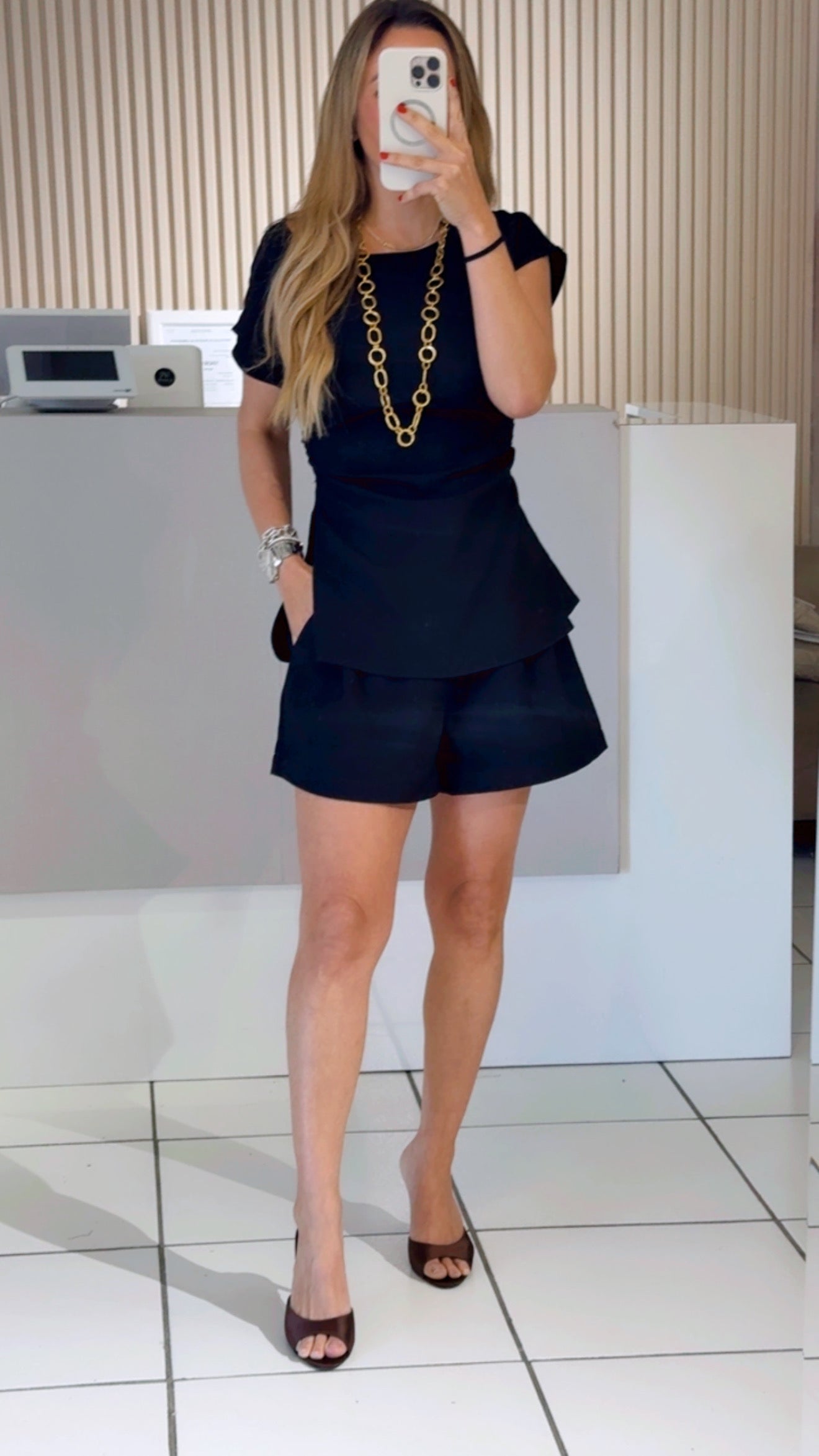 Olivia black short set