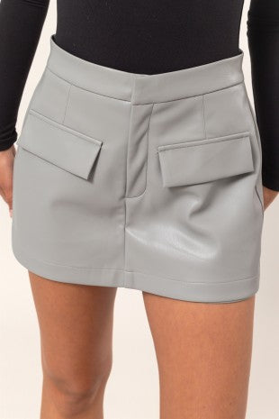 Leather Gray Skort