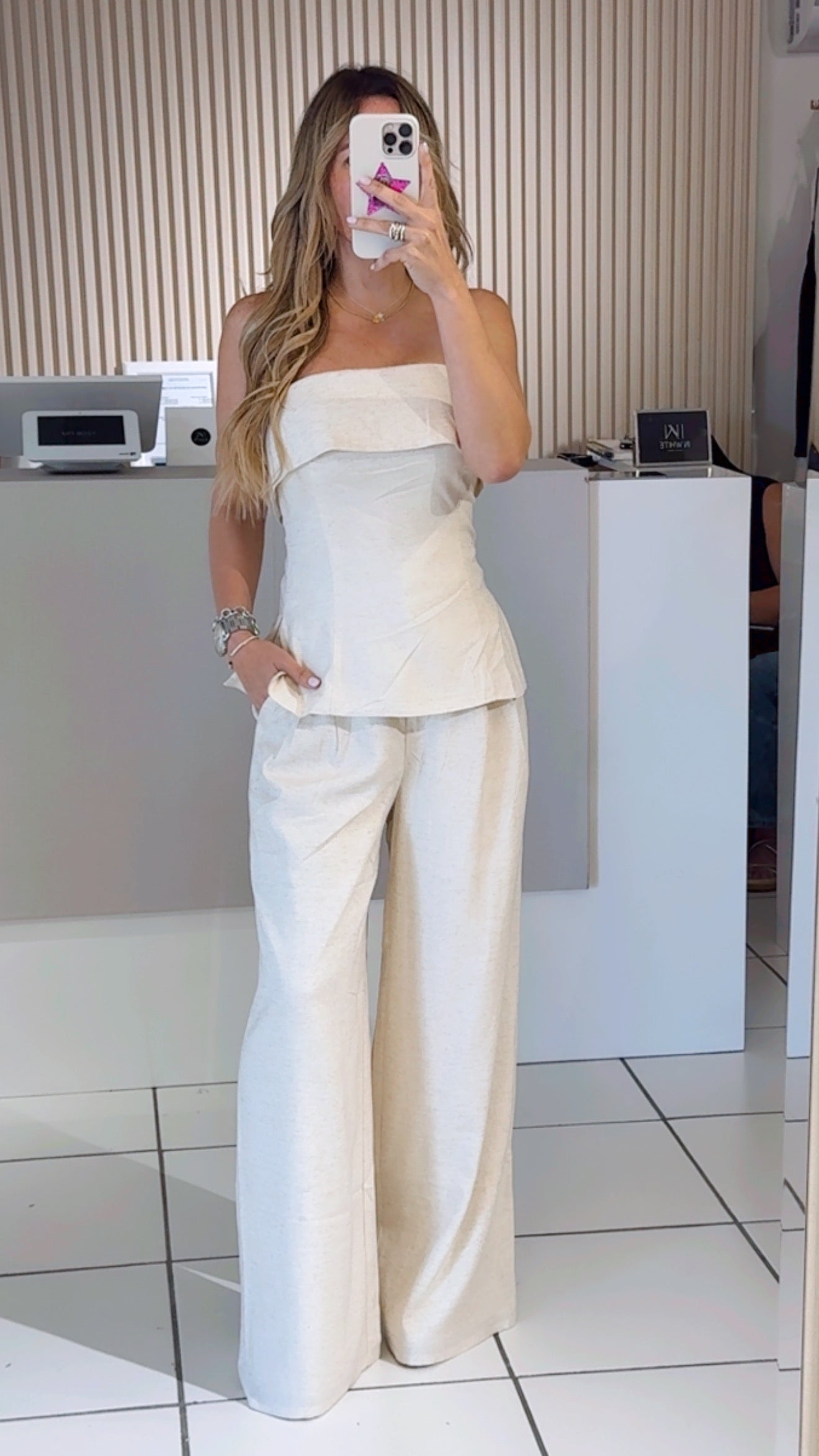 Mara Cream Strapless Set