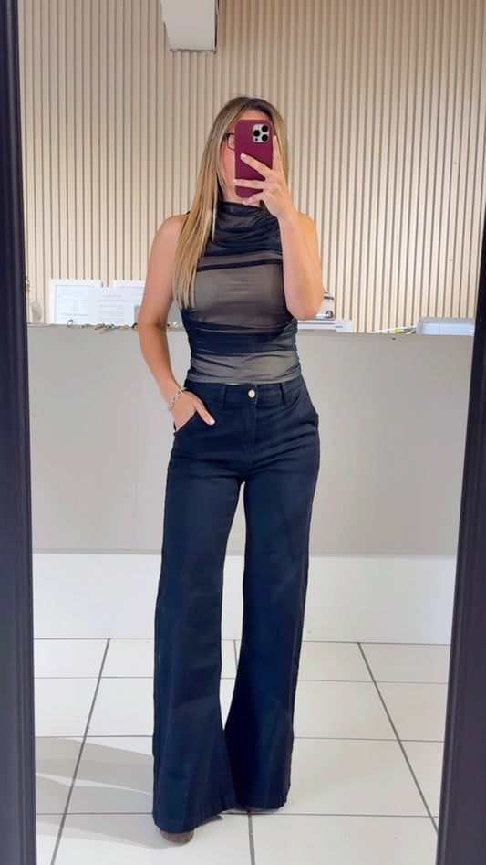 Ruched Mesh Tank Top