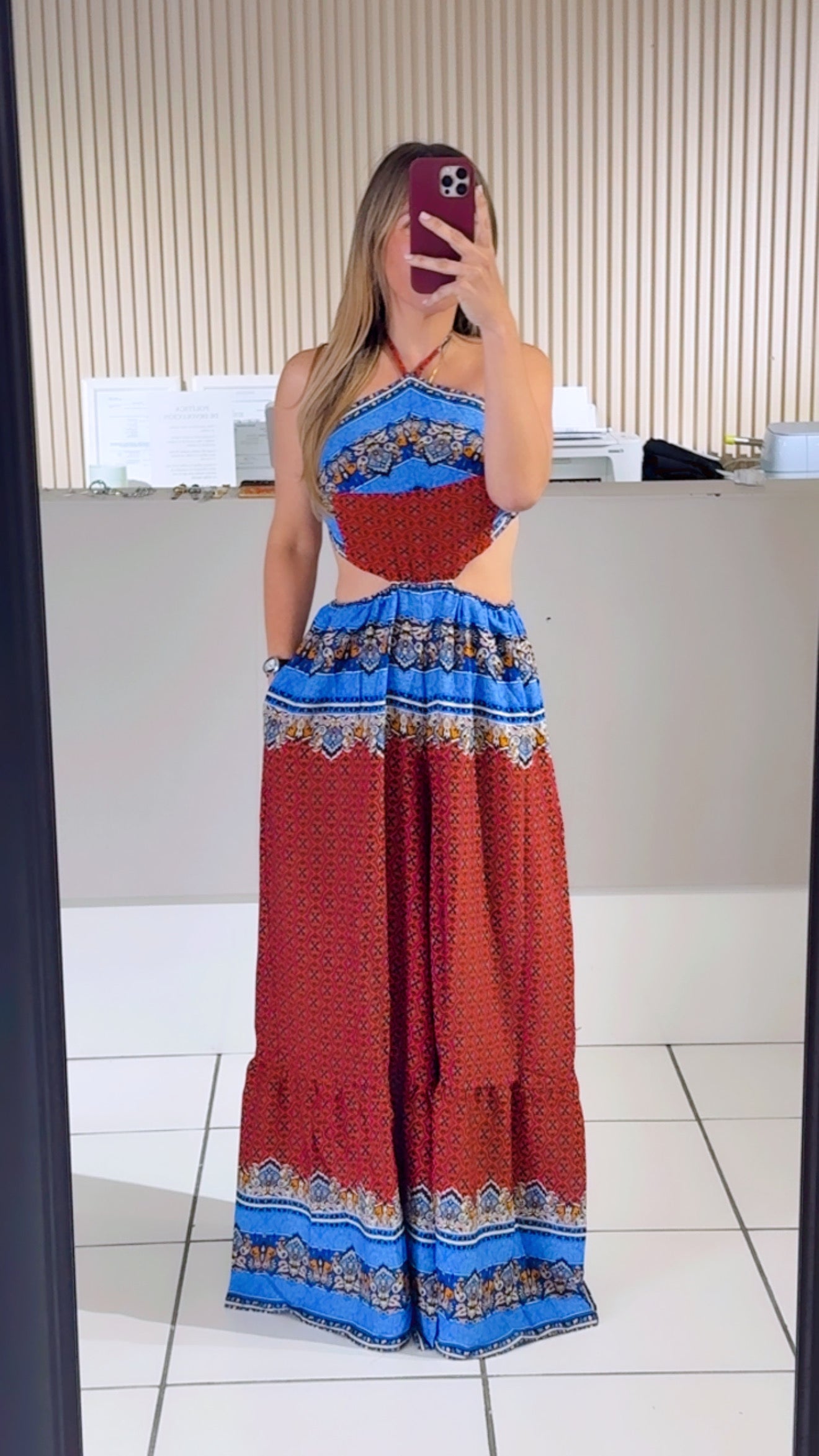 Border Line Print Jumpsuit
