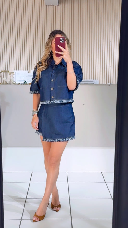 WOVEN DENIM SET