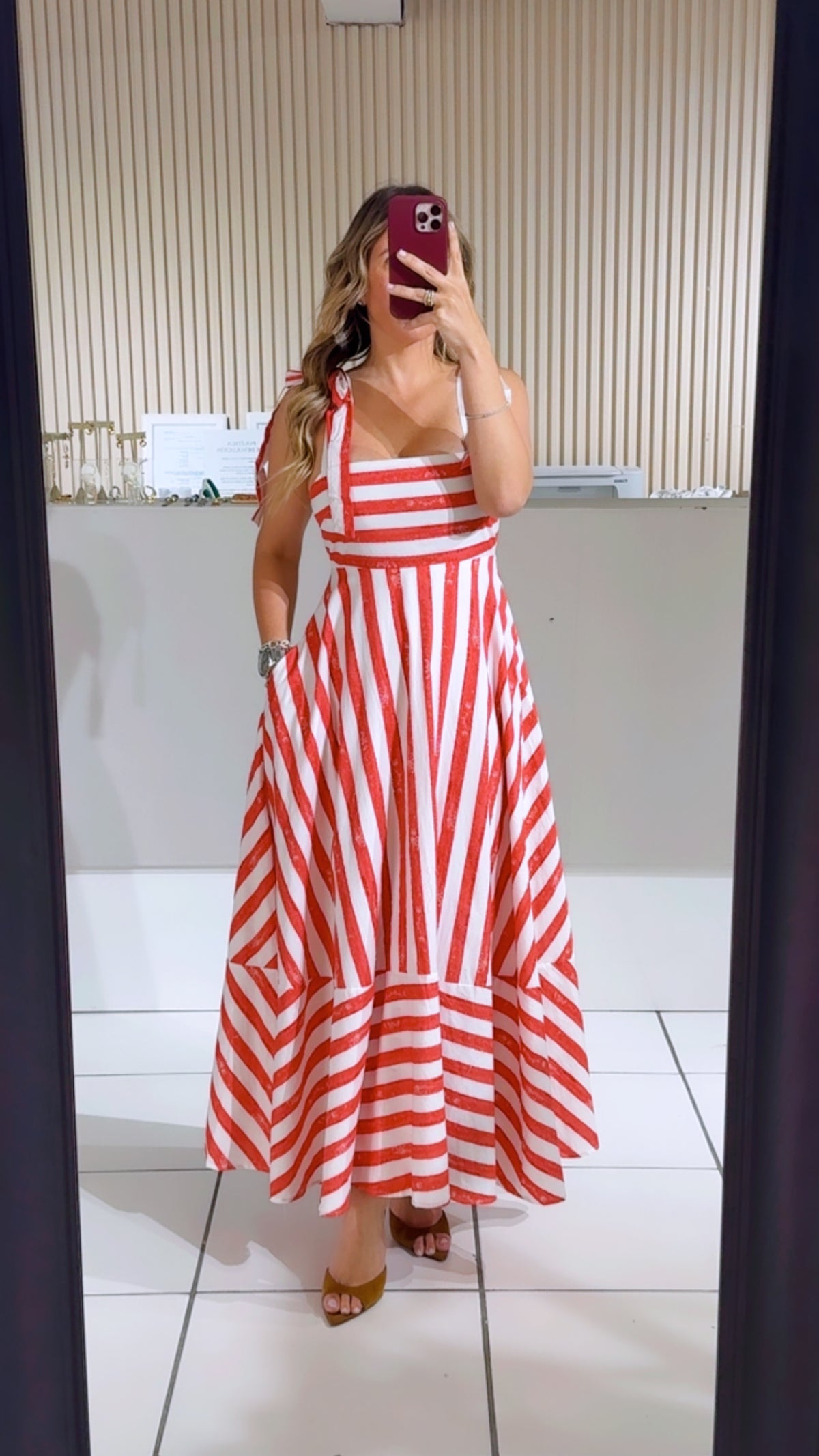 RED WOVEN DRESS