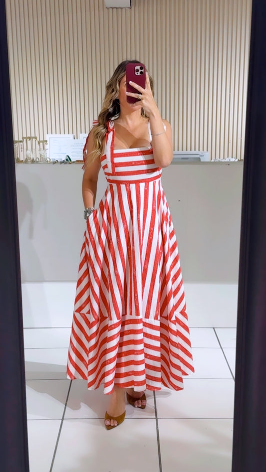 RED WOVEN DRESS
