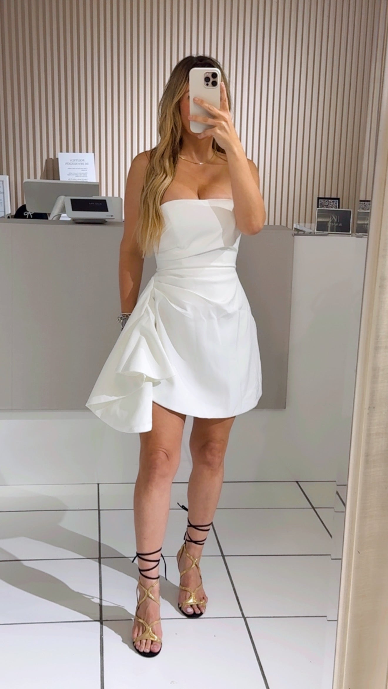 Upper Side White Dress