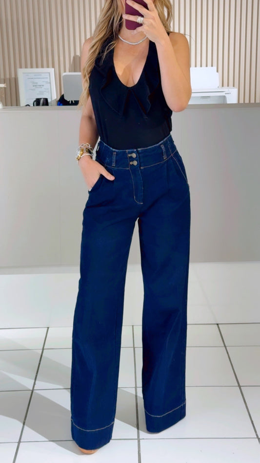 Dark Blue Extra Wide Leg Denim