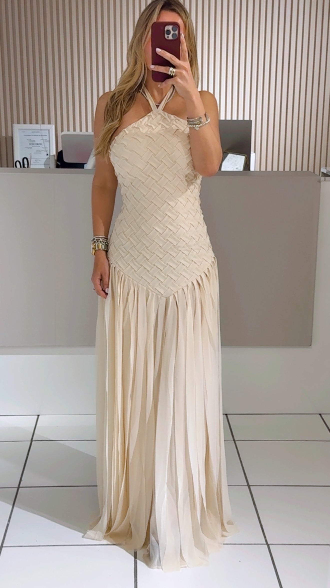 Cream Trenza Dress