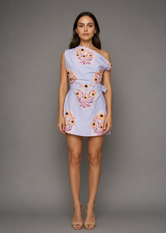 One shoulder twist dress