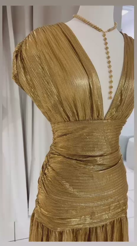 Gold maxi dress